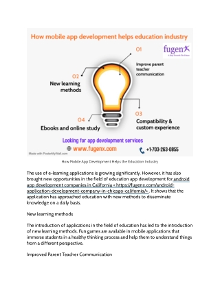 How Mobile App Development Helps the Education Industry