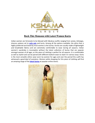 Rock This Monsoon with Latest Women Kurta