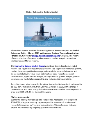 Global Submarine Battery Market