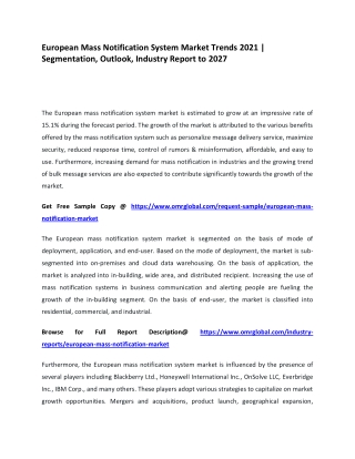 European Mass Notification System Market Trends 2021