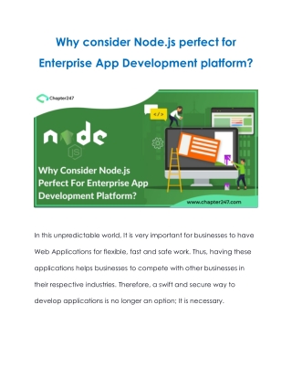 Why consider Node.js perfect for Enterprise App Development platform