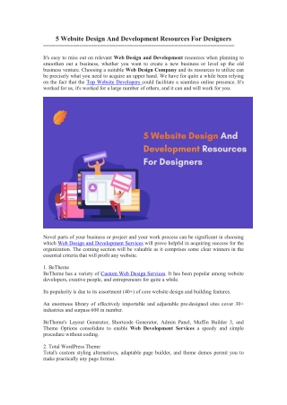 5 Website Design And Development Resources For Designers