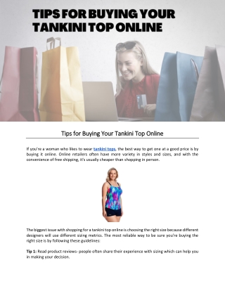 Tips for Buying Your Tankini Top Online