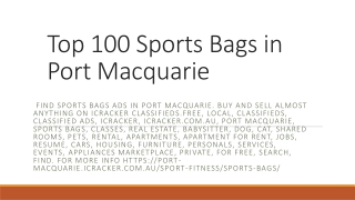 Top 100 Sports Bags in Port Macquarie