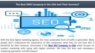 The Best SMO Company In the USA And Their Services