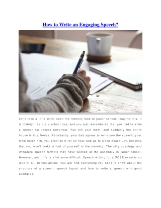 How to Write an Engaging Speech