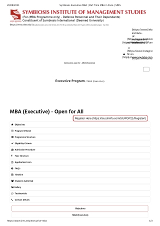 Symbiosis Executive MBA _ Part Time MBA in Pune _ SIMS