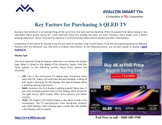 Key Factors For Purchasing A QLED TV