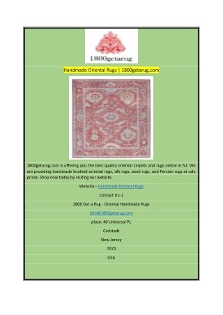 Handmade Oriental Rugs  1800getarug