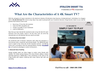 What Are the Characteristics of A 4k Smart TV?