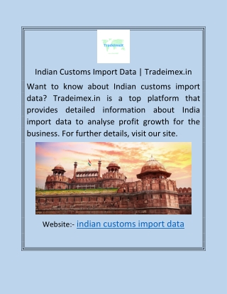 Indian Customs Import Data | Tradeimex.in