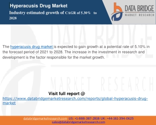 Hyperacusis Drug Market – Industry Trends and Forecast to 2028