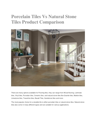 Porcelain Tiles Vs Natural Stone Tiles Product Comparison