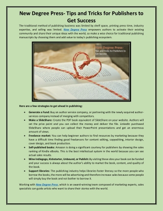 New Degree Press- Tips and Tricks for Publishers to Get Success-converted