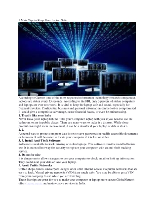 5 Security Tips To Help Keep Your Laptop Safe