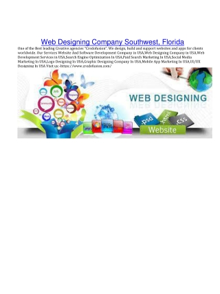 Web Designing Company Southwest, Florida
