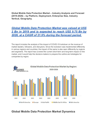Global Mobile Data Protection Market