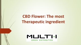 CBD Flower: The most Therapeutic ingredient