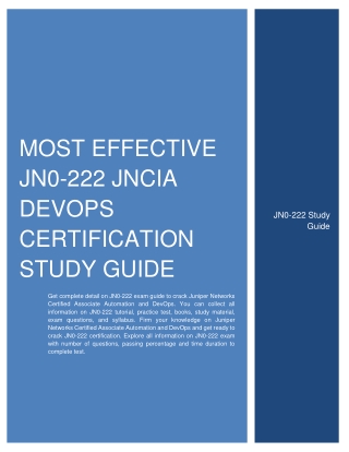 [LATEST] Most Effective JN0-222 JNCIA DevOps Certification Study Guide