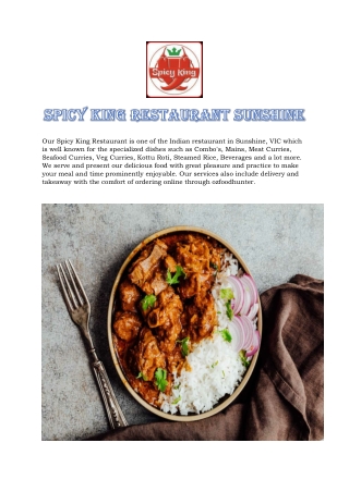 Spicy King Restaurant Sunshine