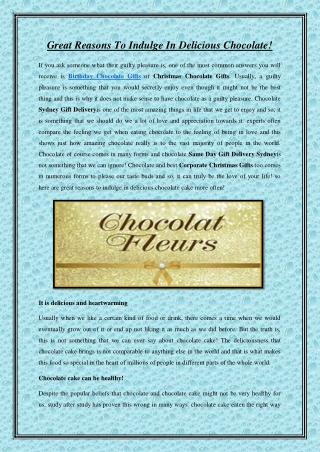 Great Reasons To Indulge In Delicious Chocolate