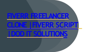 Best Fiverr Freelancer Clone Script - Readymade Clone Script