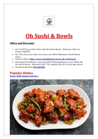 5% off - Oh Sushi & Bowls Japanese Restaurant Wilsonton, QLD