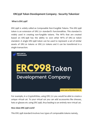 ERC998 Token Development Company - Security Tokenizer