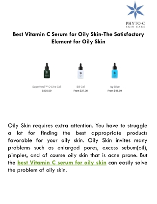 Best Vitamin C Serum for Oily Skin-The Satisfactory Element for Oily Skin