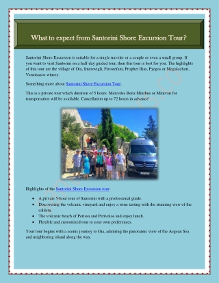 Exclusive Santorini Shore Excursion Tour Designed to Please You