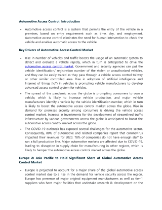 Automotive Access Control Market