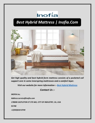 Best Hybrid Mattress | Inofia.Com