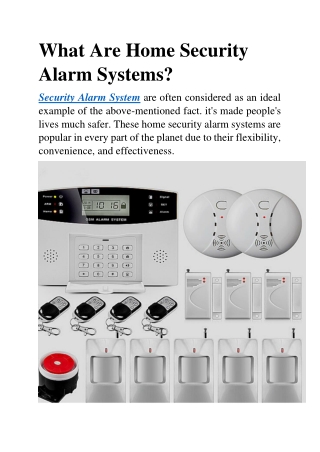 Security Alarm systems