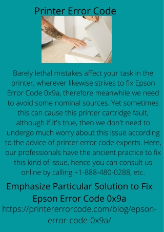 Emphasize Particular Solution to Fix Epson Error Code 0x9a
