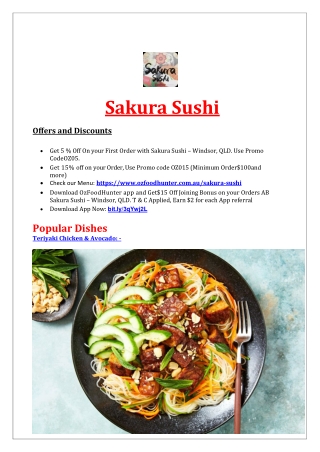 5% off - Sakura Sushi Japanese Restaurant Windsor, QLD