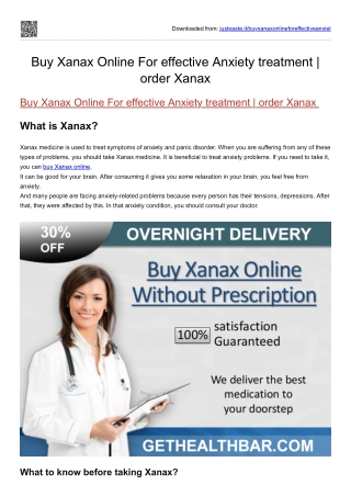 Buy Xanax Online For effective Anxiety treatment  order Xanax