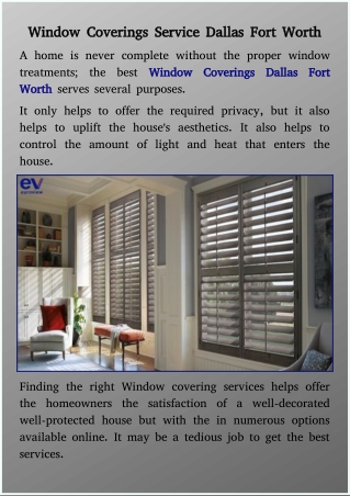 window coverings installation service Dallas