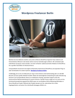 Wordpress Freelancer Berlin