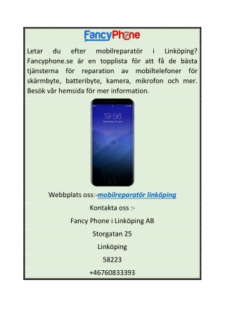 mobilreparatör linköping Fancyphone.se