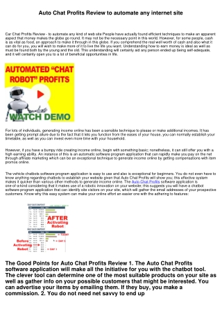 Auto Chat Profits Review to automate any website