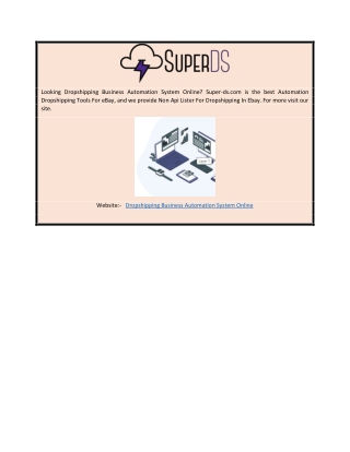 Dropshipping Business Automation System Online  Super-ds