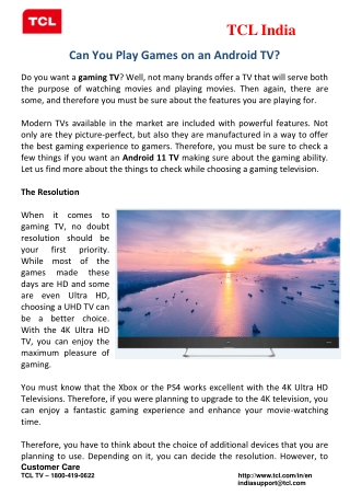 Can You Play Games On An Android TV?