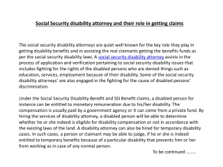 Social Security disability attorney and their role in gettin