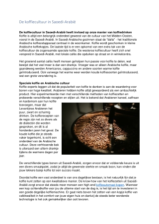 De koffiecultuur in Saoedi-Arabië