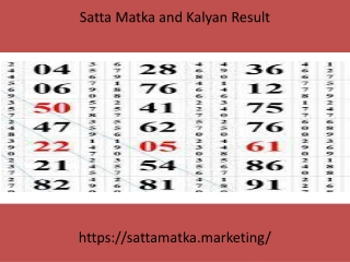 Satta Matka and Kalyan Result