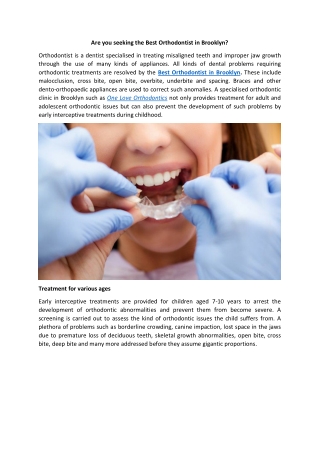 Are you seeking the Best Orthodontist in Brooklyn