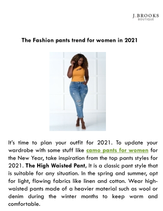The Fashion pants trend for women in 2021