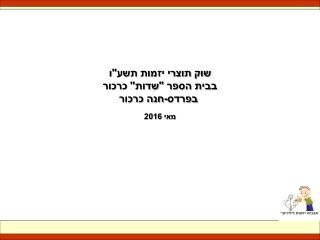 שוק תוצרי יזמות בבית הספר שדות כרכור