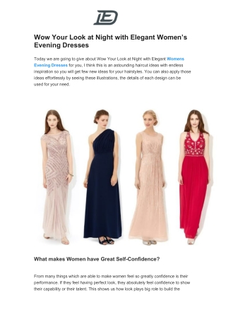 Wow Your Look at Night with Elegant Women’s Evening Dresses