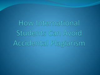 Prevent Plagiarism by International Students